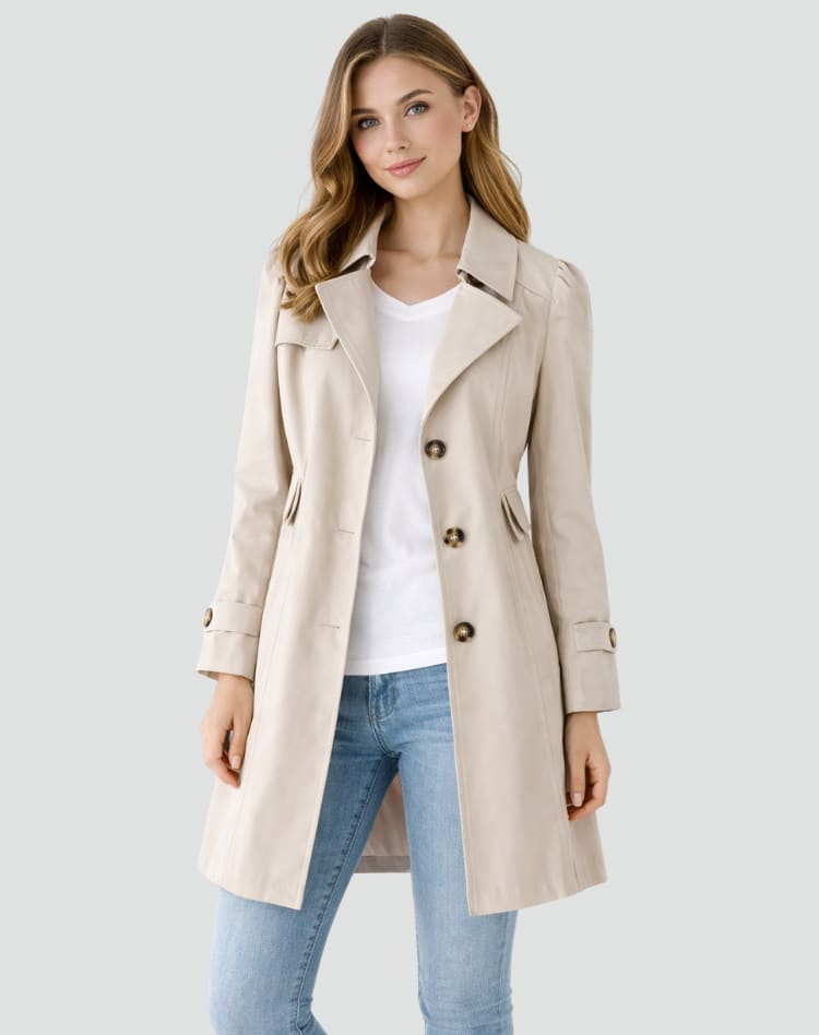 Women's Lightweight Slim Fit Trench Coat | Carla_5
