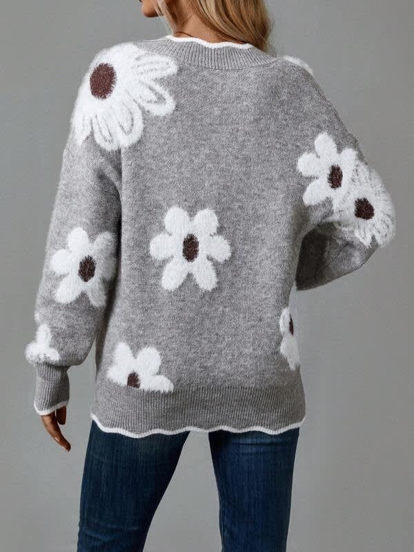 Women's Floral V-Neck Jumper | Tilly_2