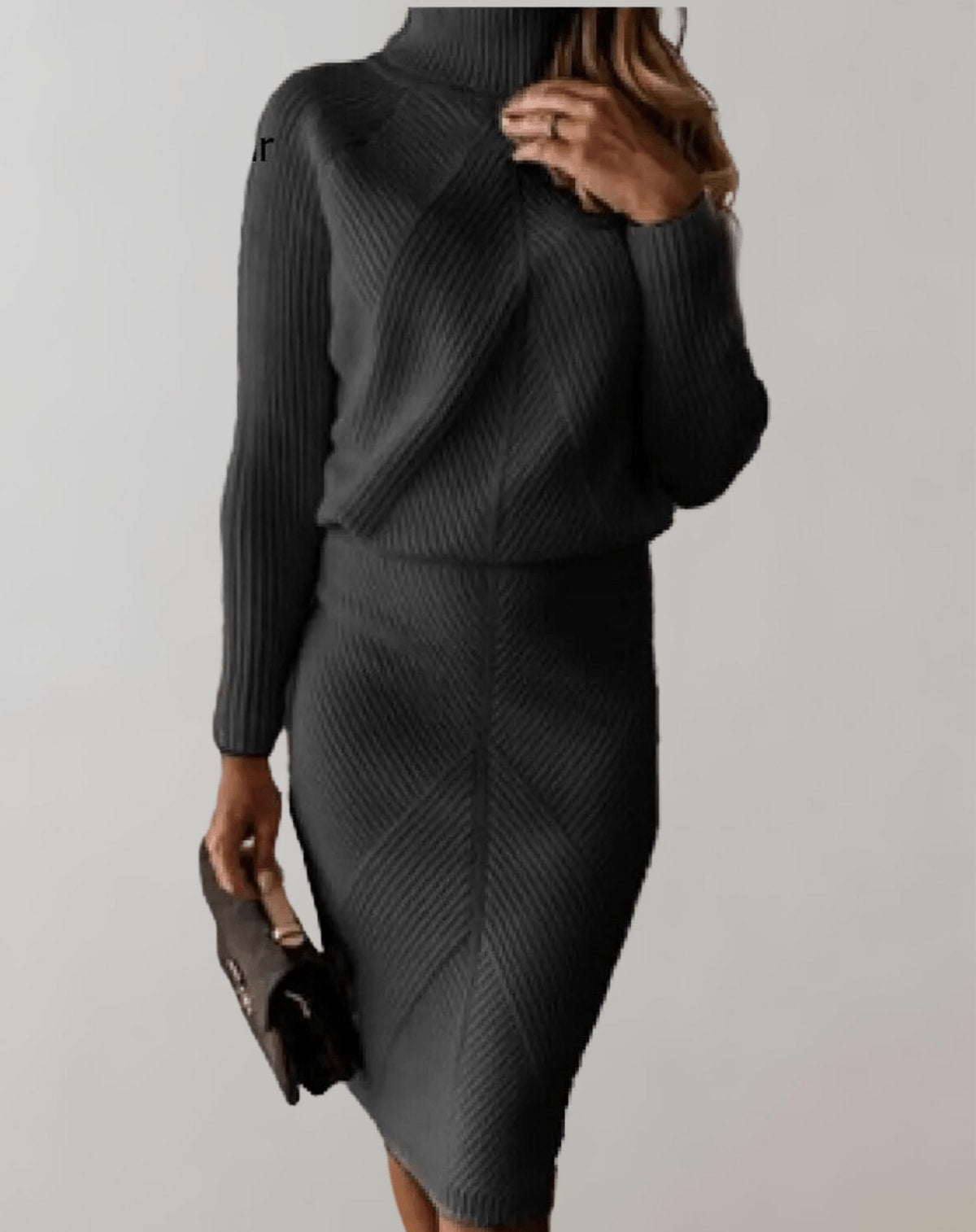 Women's Ribbed Knit Jumper and Skirt Set | Hettie_12