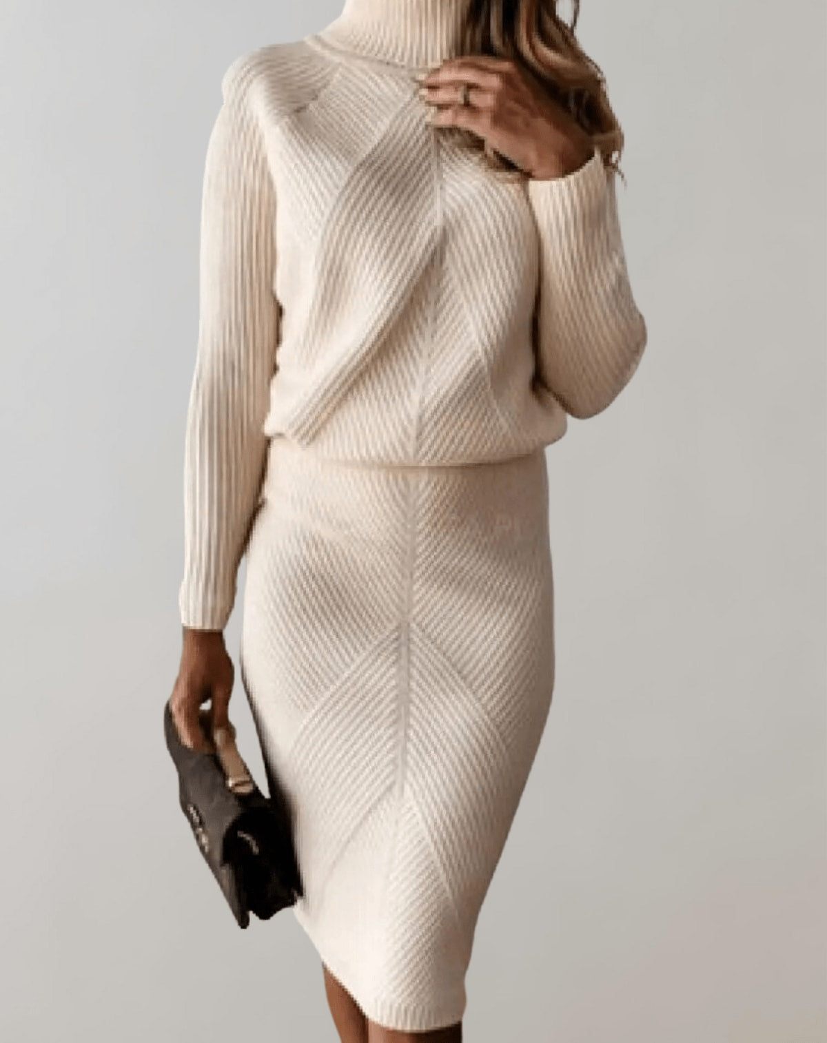 Women's Ribbed Knit Jumper and Skirt Set | Hettie_7