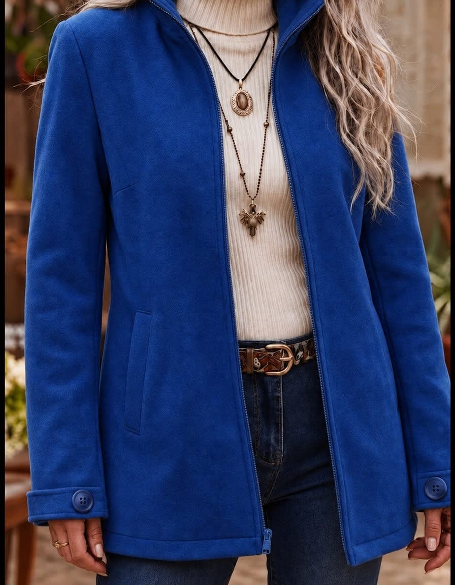 Women's Zip Up Stand Collar Jacket | Blathnaid_2