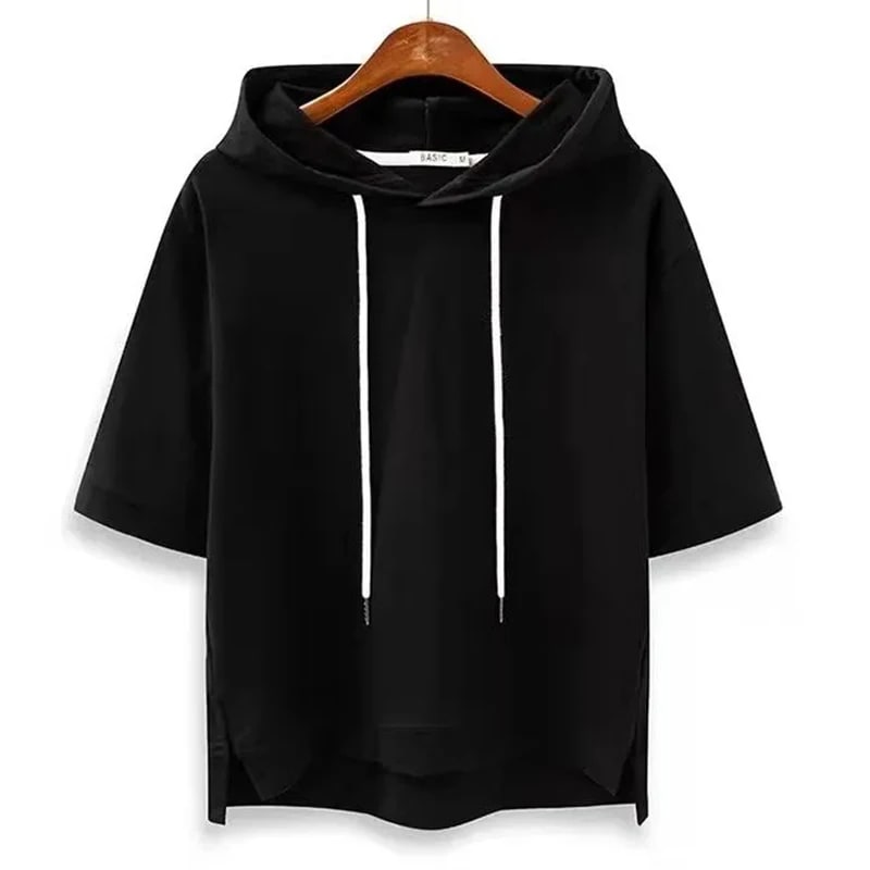Women's Cotton Short Sleeve Hoodie | Clemence_3