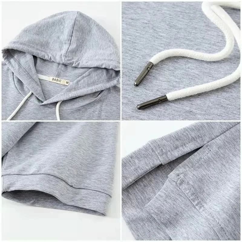 Women's Cotton Short Sleeve Hoodie | Clemence_5
