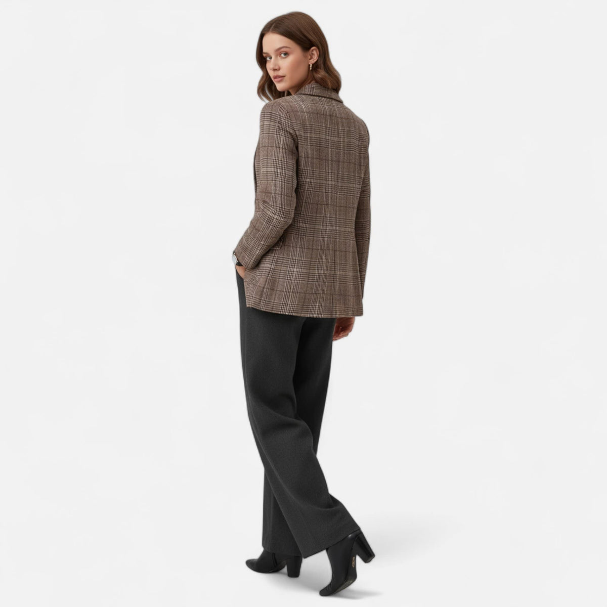 Women's Single Breasted Plaid Blazer | Jordan_3