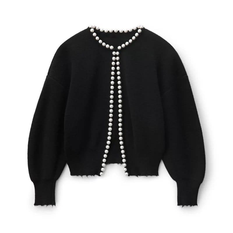 Women's Pearl Trim Knit Cardigan | Talwyn_2