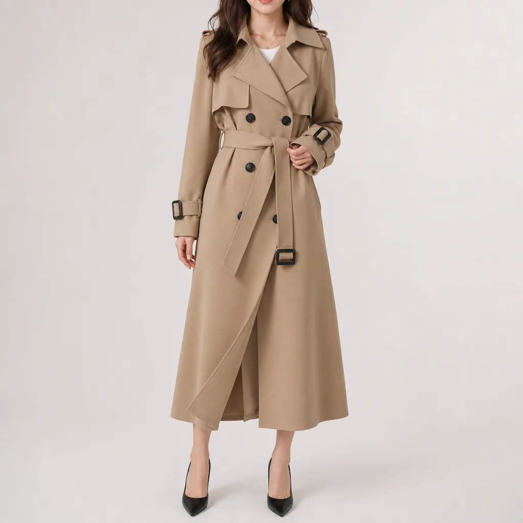 Women's Belted Double-Breasted Trench Coat | Aria_4