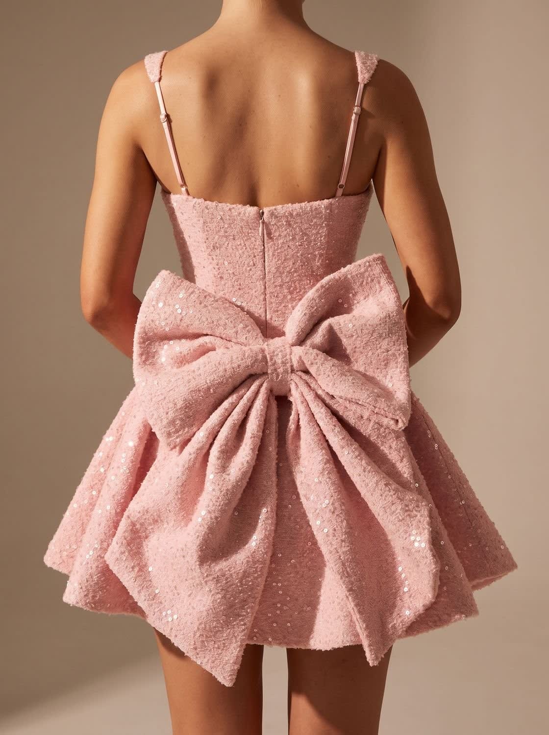 Women's Sequin Bow Christmas Party Mini Dress | Christina_9