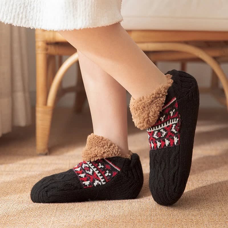 Women's Fleece Lined Knitted Slipper Socks | Beverley_11