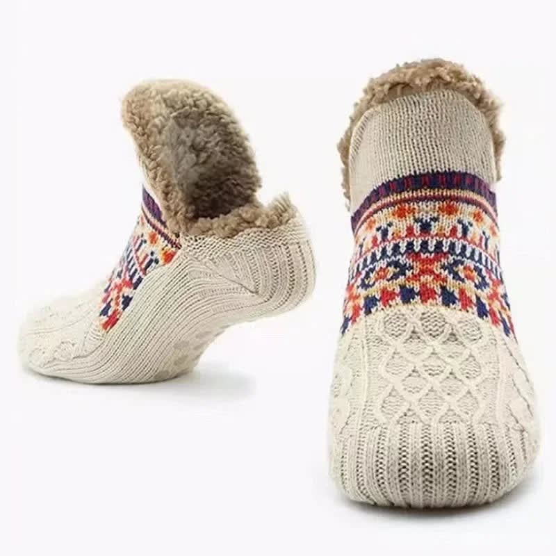 Women's Fleece Lined Knitted Slipper Socks | Beverley_8