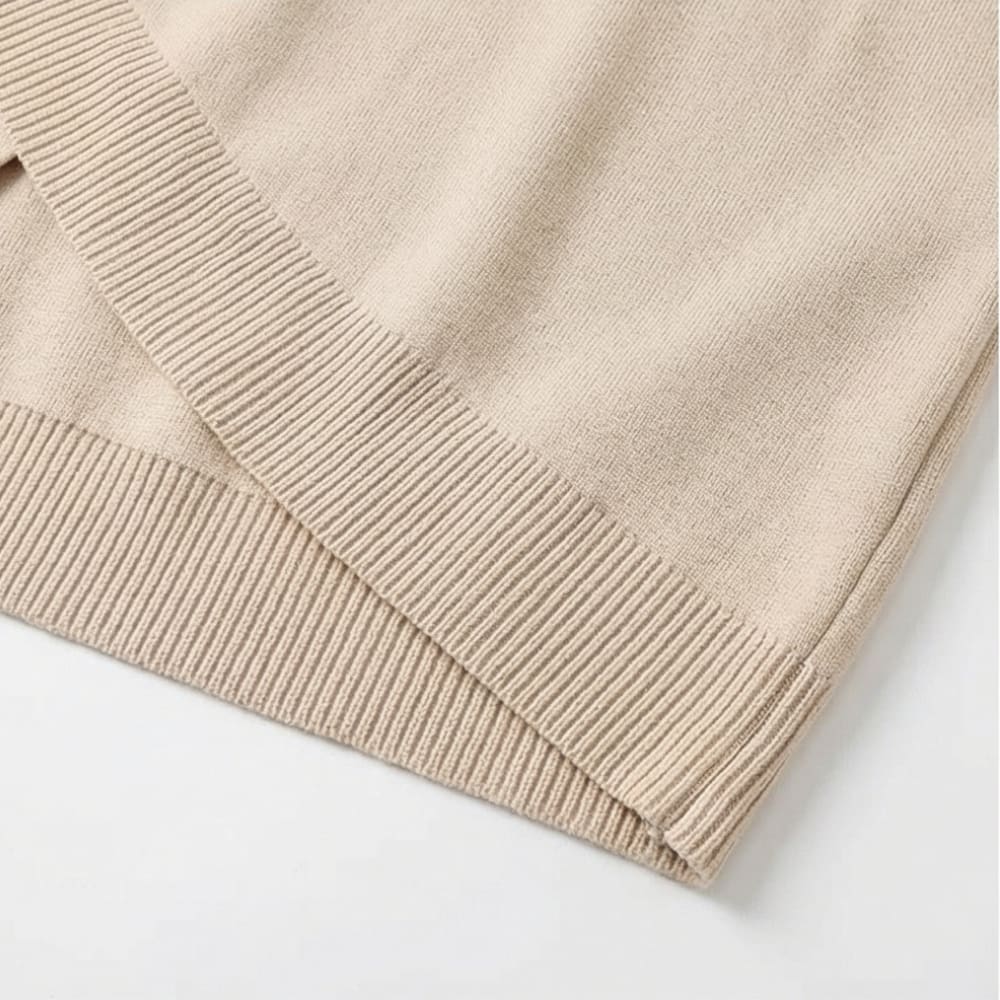 Women's Asymmetric Knit Wide Leg Set | Loretta_11
