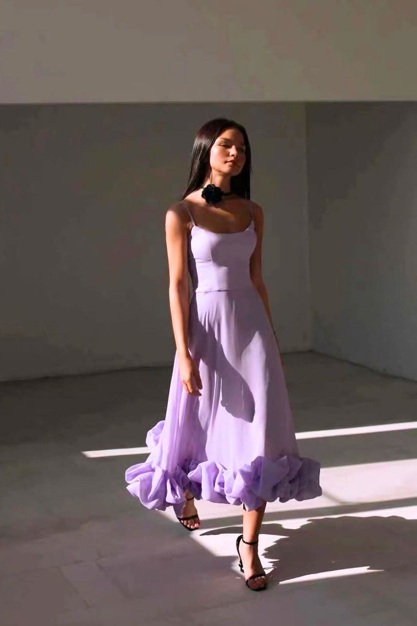 Women's Ruffle Hem Maxi Homecoming Dress | Katherine_8