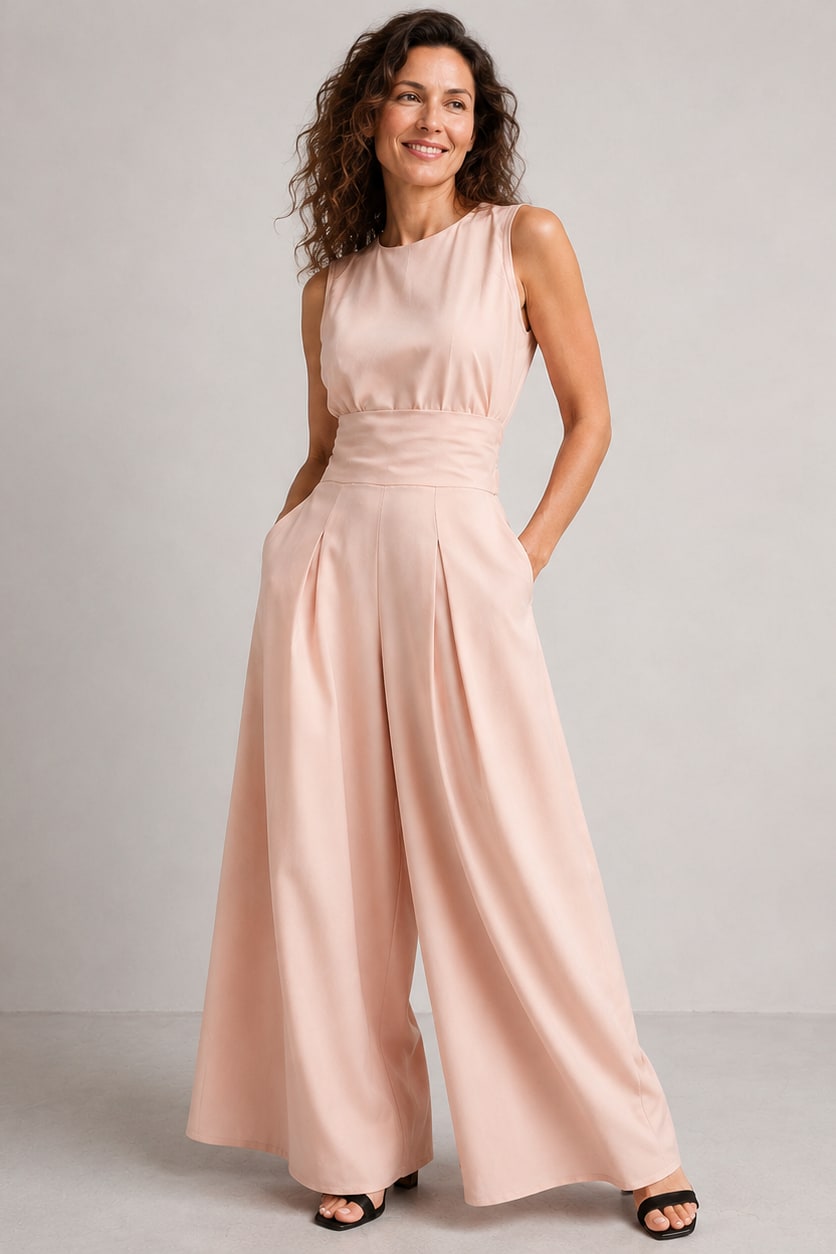 Women's Sleeveless Wide Leg Co-ord Set | Yvette_6