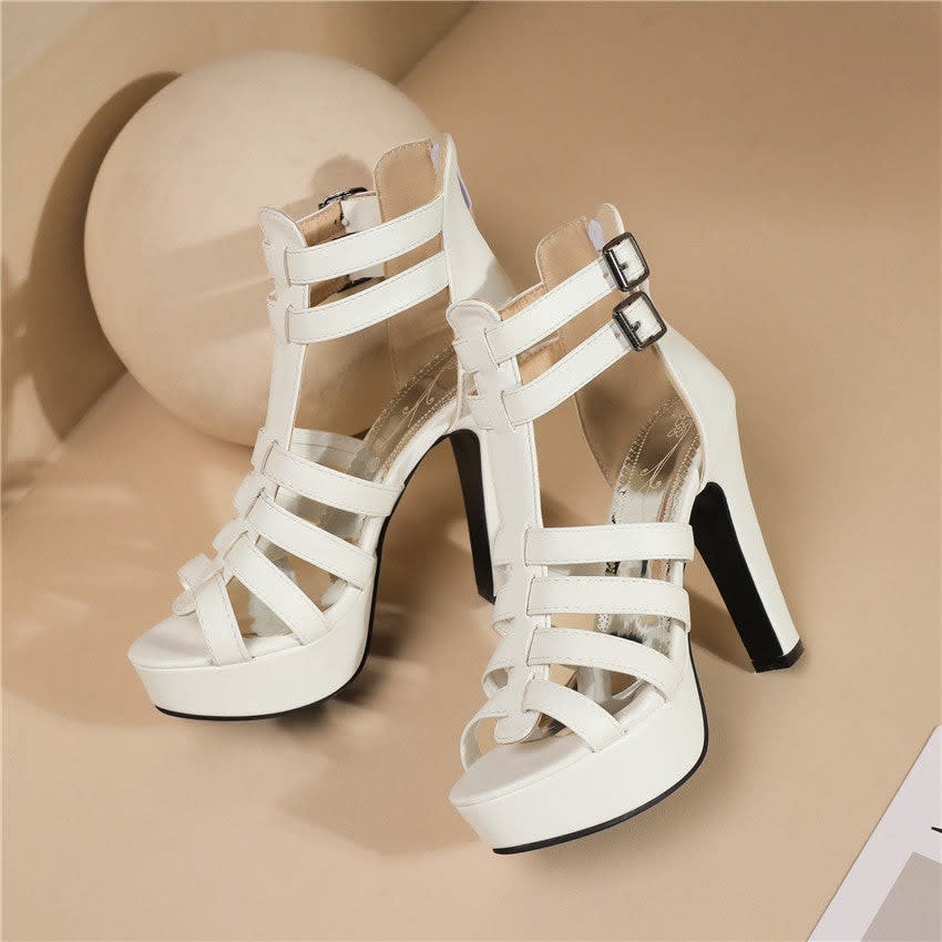 Women's Faux Leather Platform Sandals | Siobhan_12
