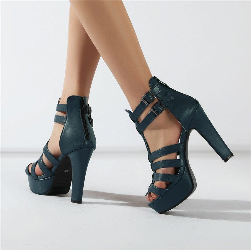 Women's Faux Leather Platform Sandals | Siobhan_15