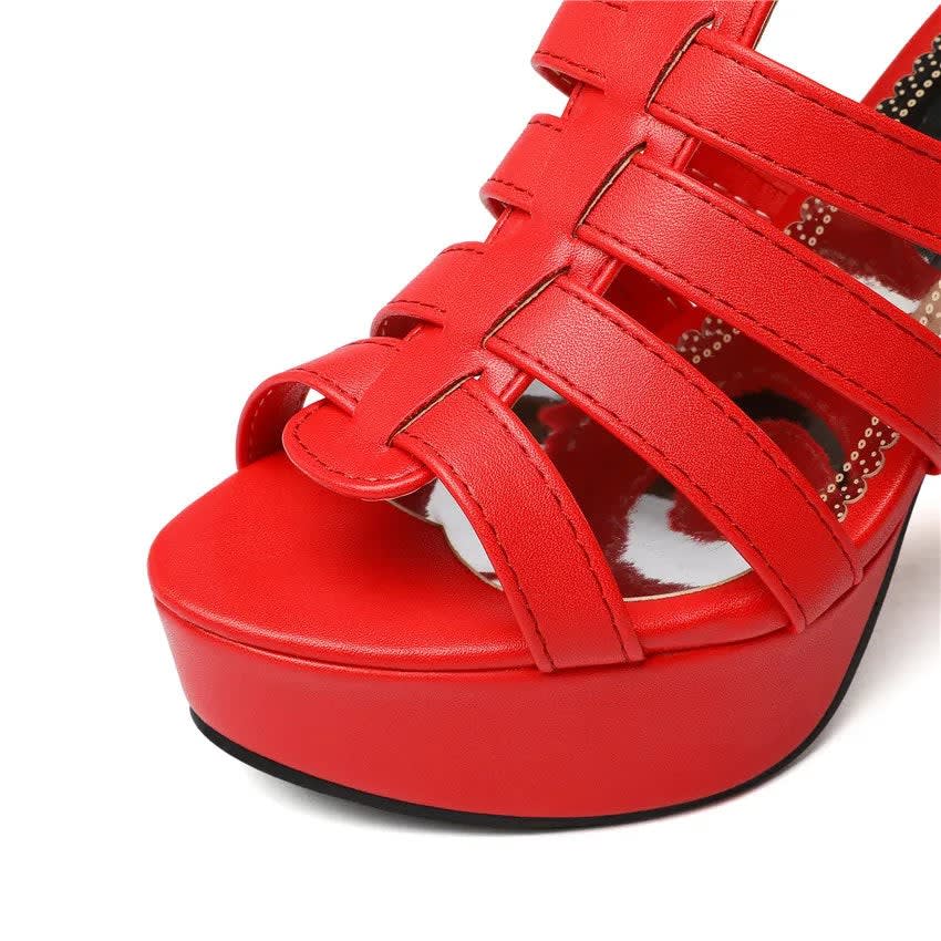Women's Faux Leather Platform Sandals | Siobhan_4