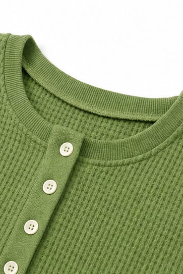 Women's Waffle Knit Henley Lounge Set | Joy_6