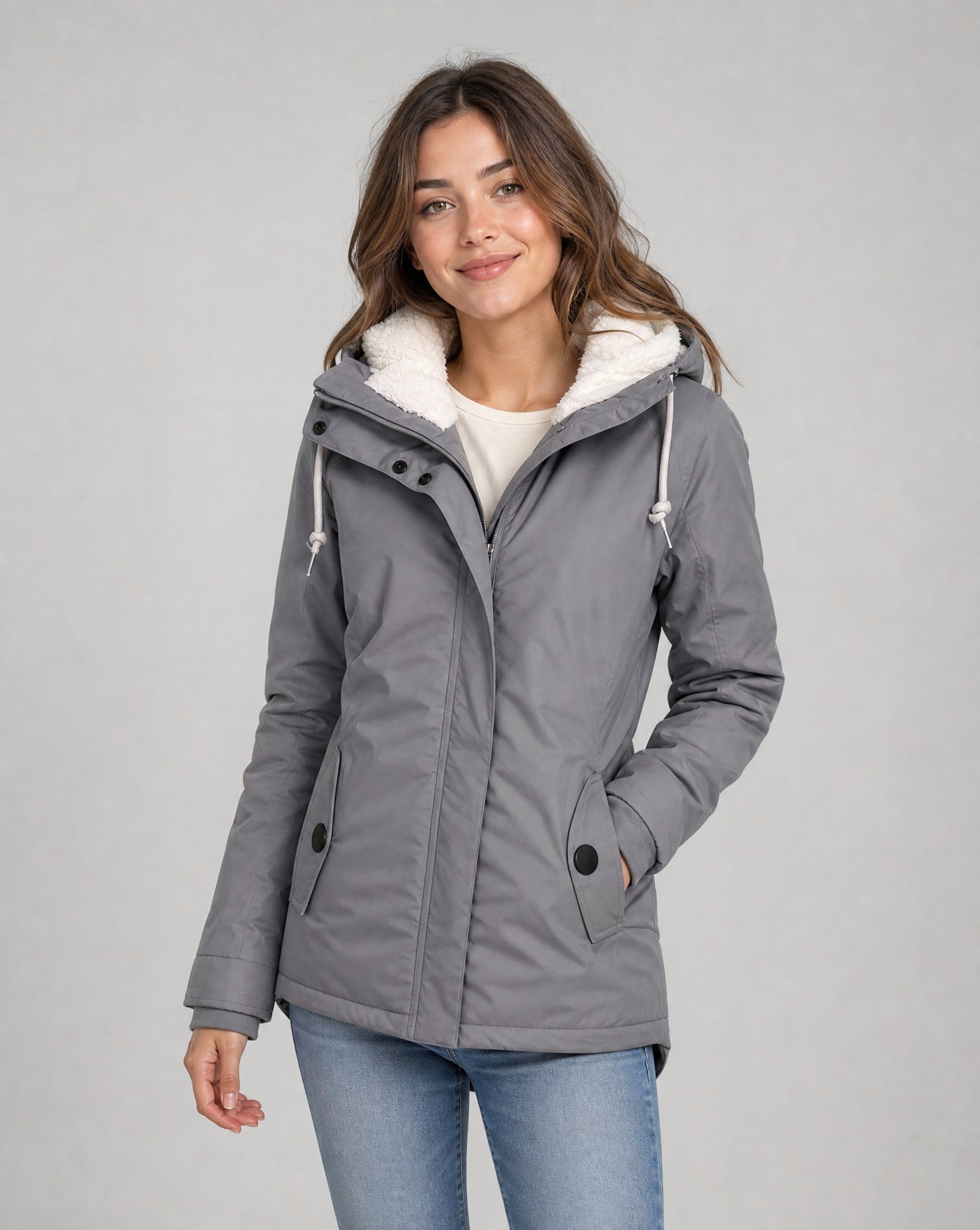 Women's Waterproof Fleece-Lined Rain Jacket | Delyth_4