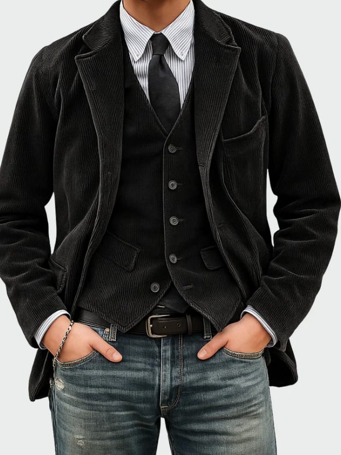Men's Corduroy Blazer and Waistcoat Set | Lorcan_4