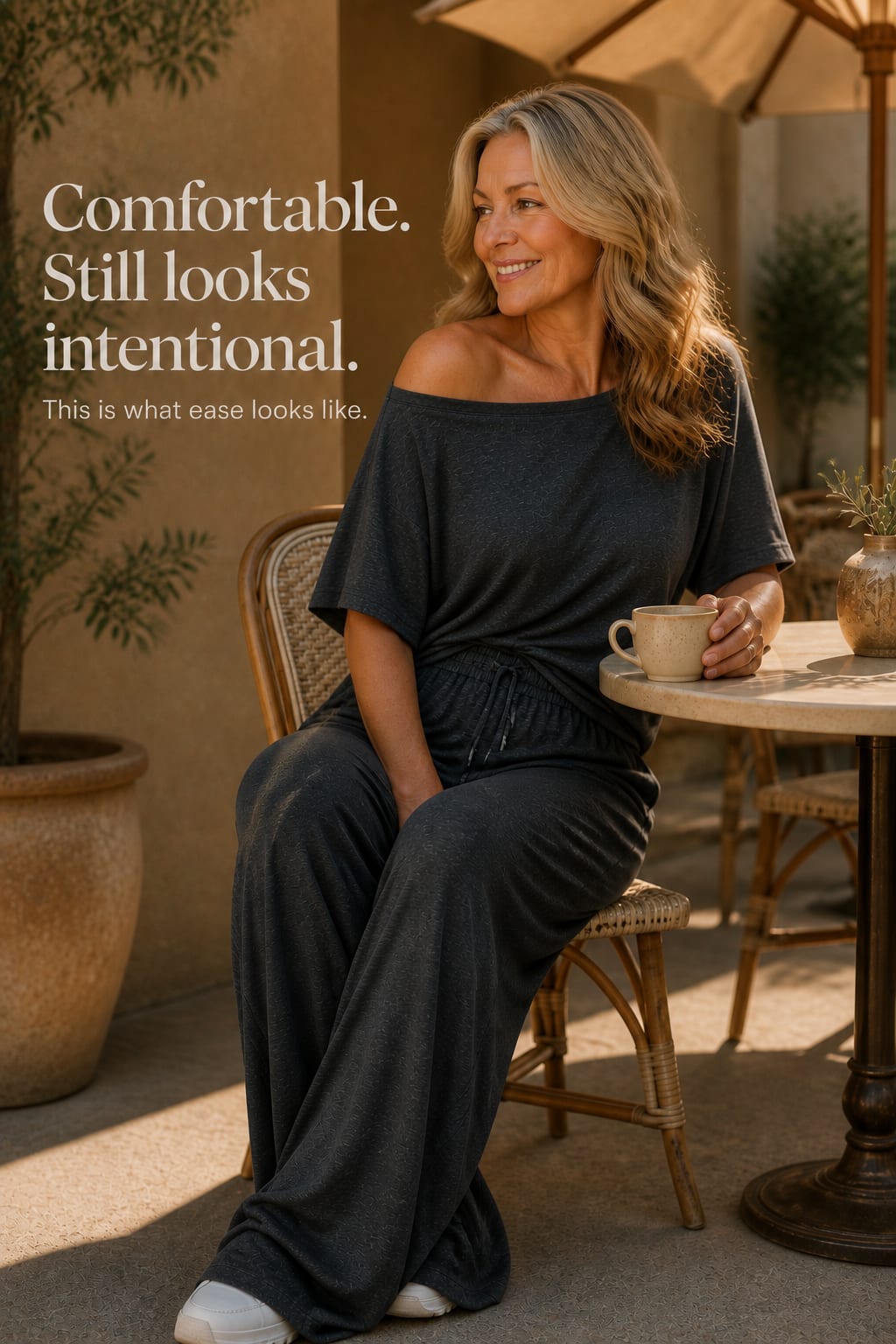 Women's Off-Shoulder Wide Leg Co-ord Set | Lorraine_11