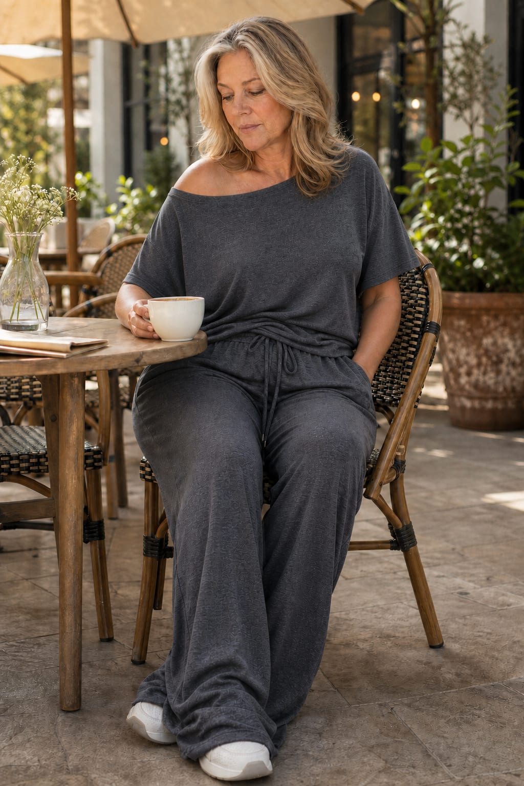 Women's Off-Shoulder Wide Leg Co-ord Set | Lorraine_3