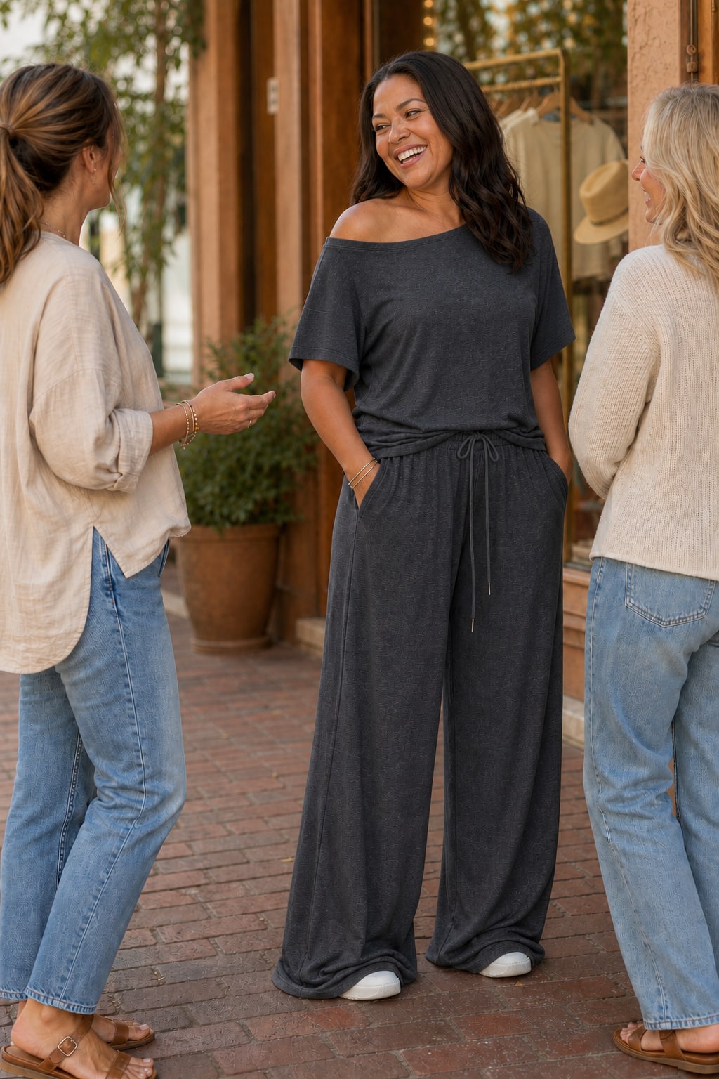 Women's Off-Shoulder Wide Leg Co-ord Set | Lorraine_5