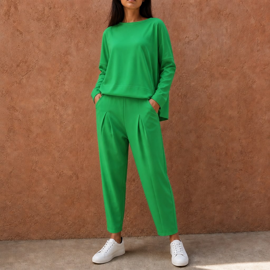 Women's Pleated Trouser Two-Piece Set | Johanna_13