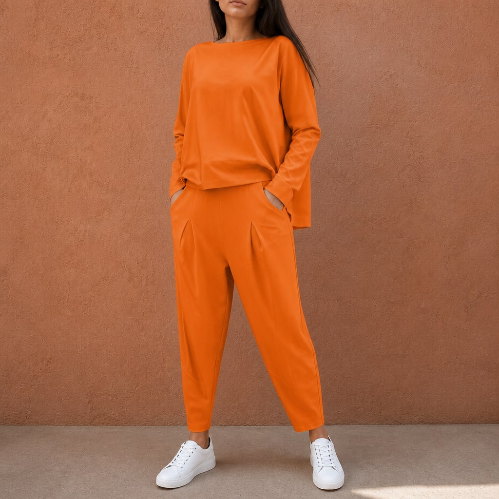 Women's Pleated Trouser Two-Piece Set | Johanna_14