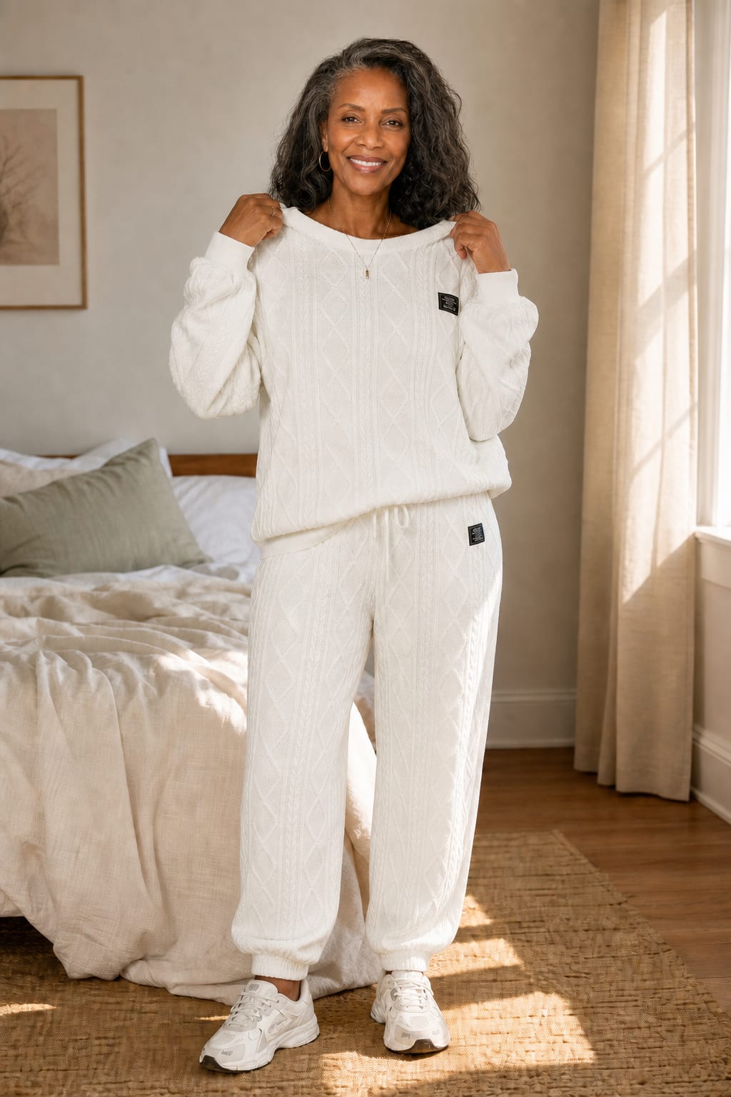 Women's Cable Knit Jumper Jogger Set | Rochelle_2