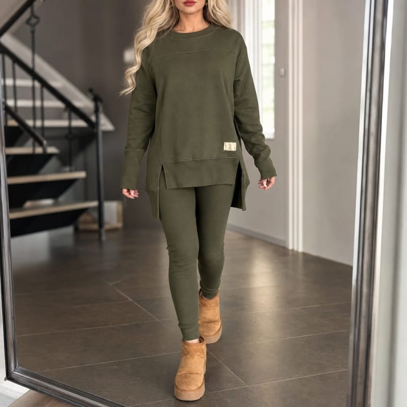 Women's Split Hem Sweatshirt Lounge Set | Kerry_1