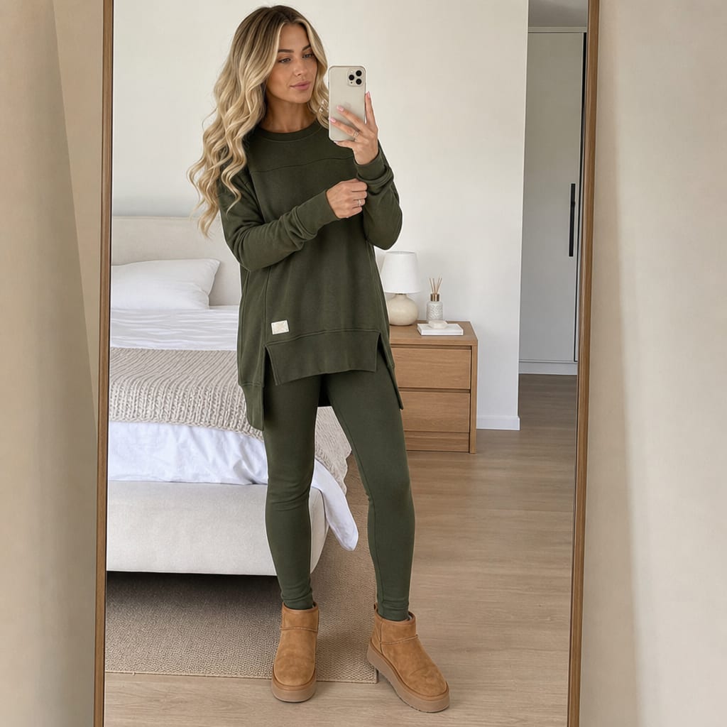 Women's Split Hem Sweatshirt Lounge Set | Kerry_2