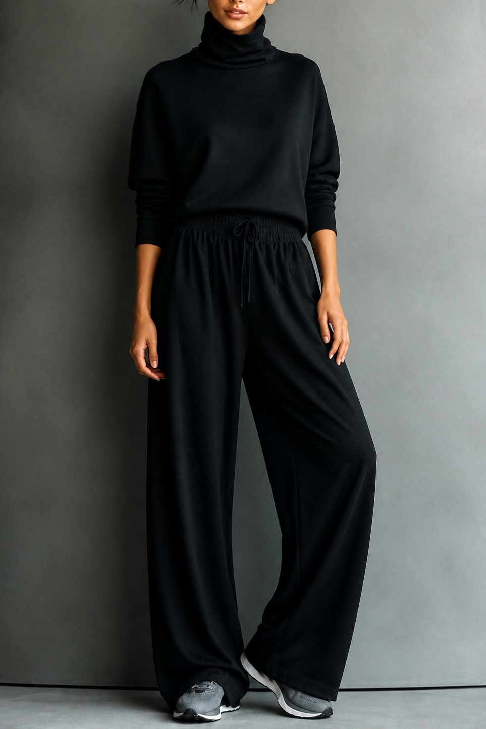 Women's Turtleneck Wide Leg Lounge Set | Maxine_14