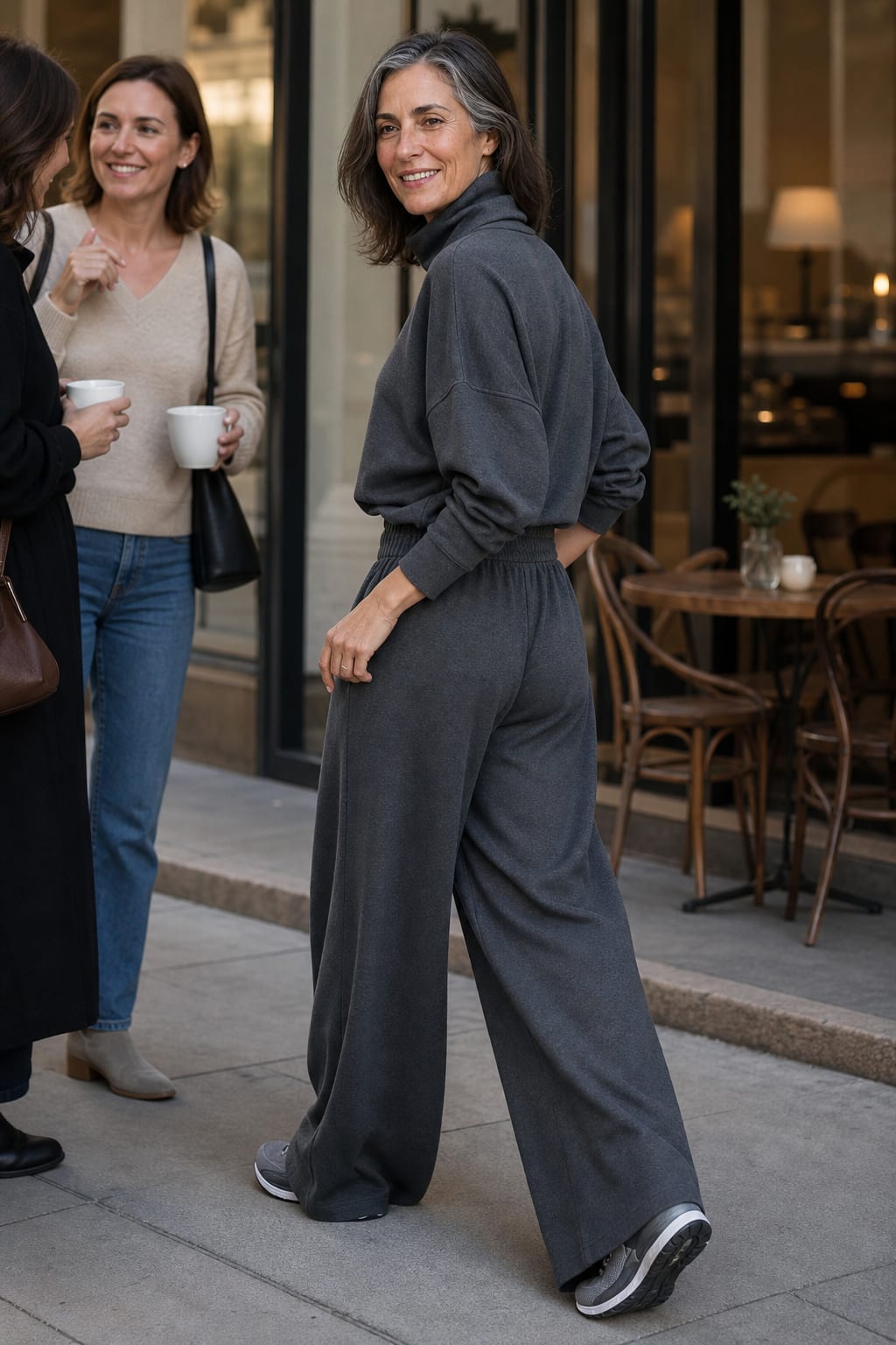 Women's Turtleneck Wide Leg Lounge Set | Maxine_3
