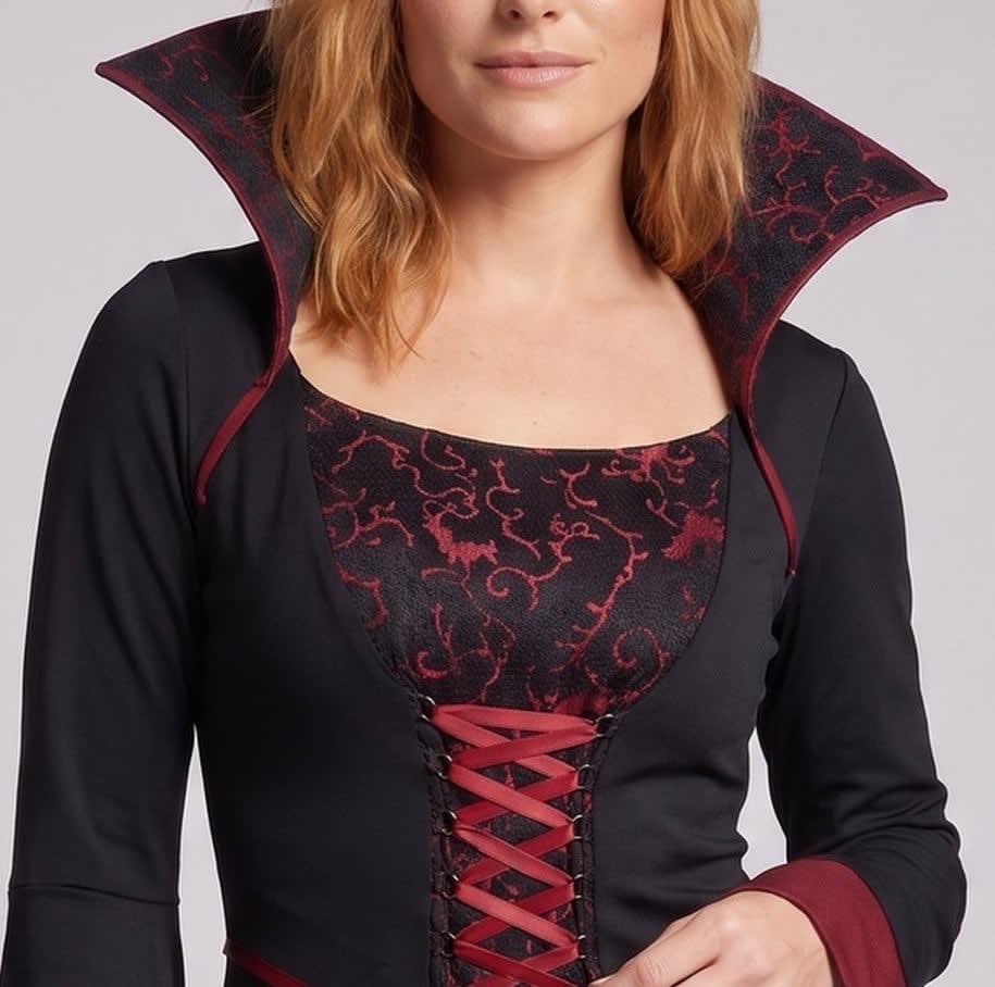 Women's Gothic Vampire Costume Maxi Dress | April_2