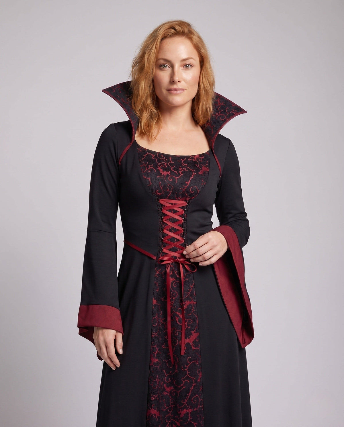 Women's Gothic Vampire Costume Maxi Dress | April_3