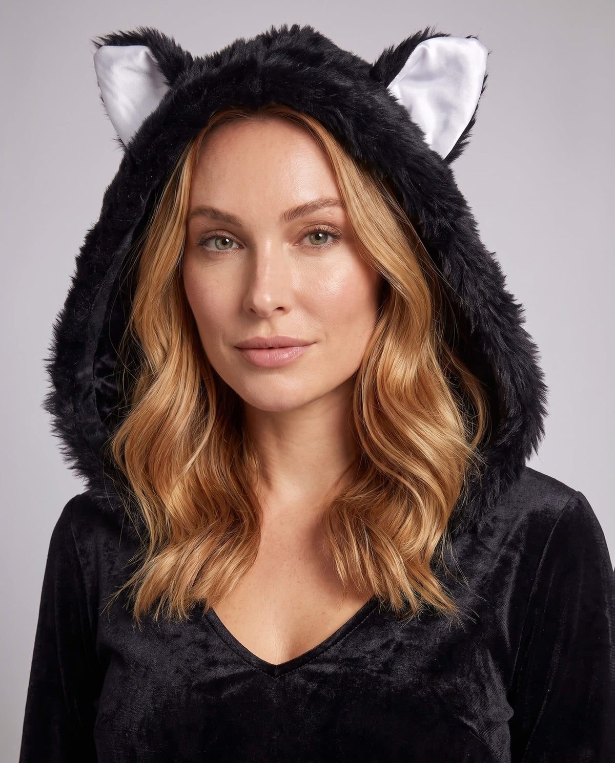 Women's Velvet Cat Costume Mini Dress | Gail_2