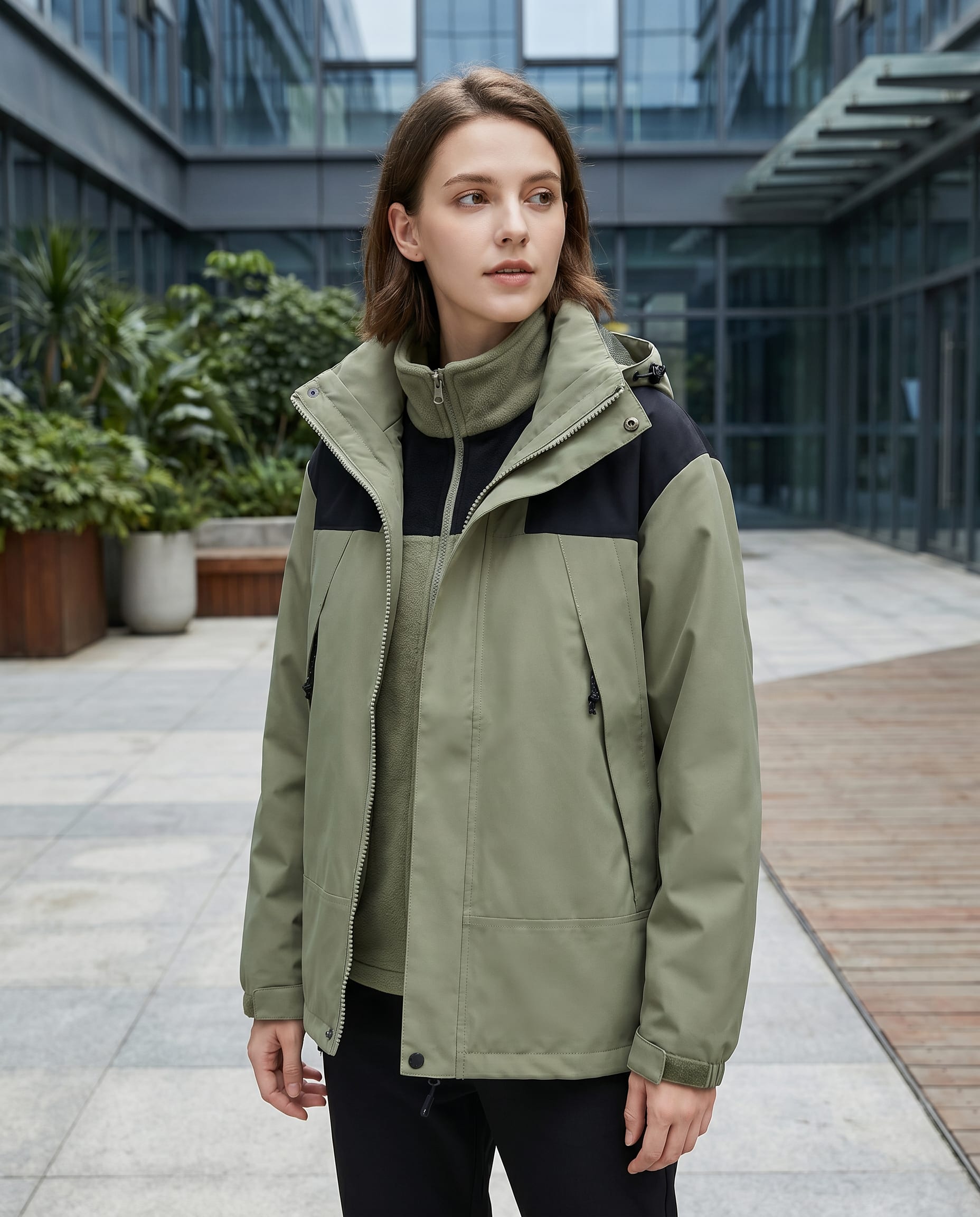 Women's 3-in-1 Fleece Hooded Jacket | Angharad_2