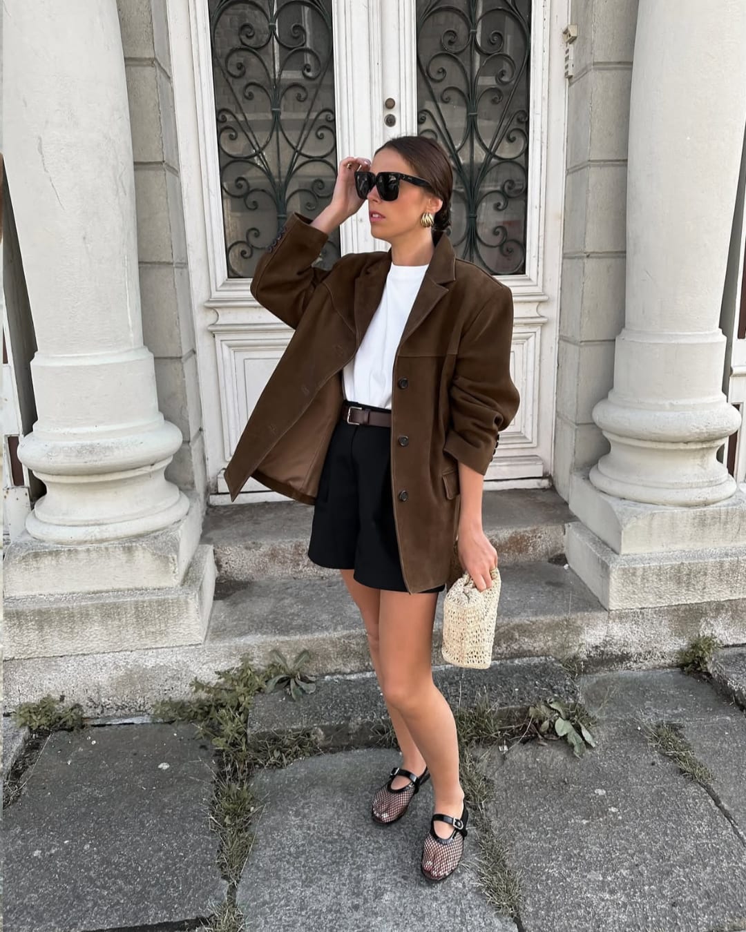 Women's Faux Suede Oversized Blazer | Rhonwen_5