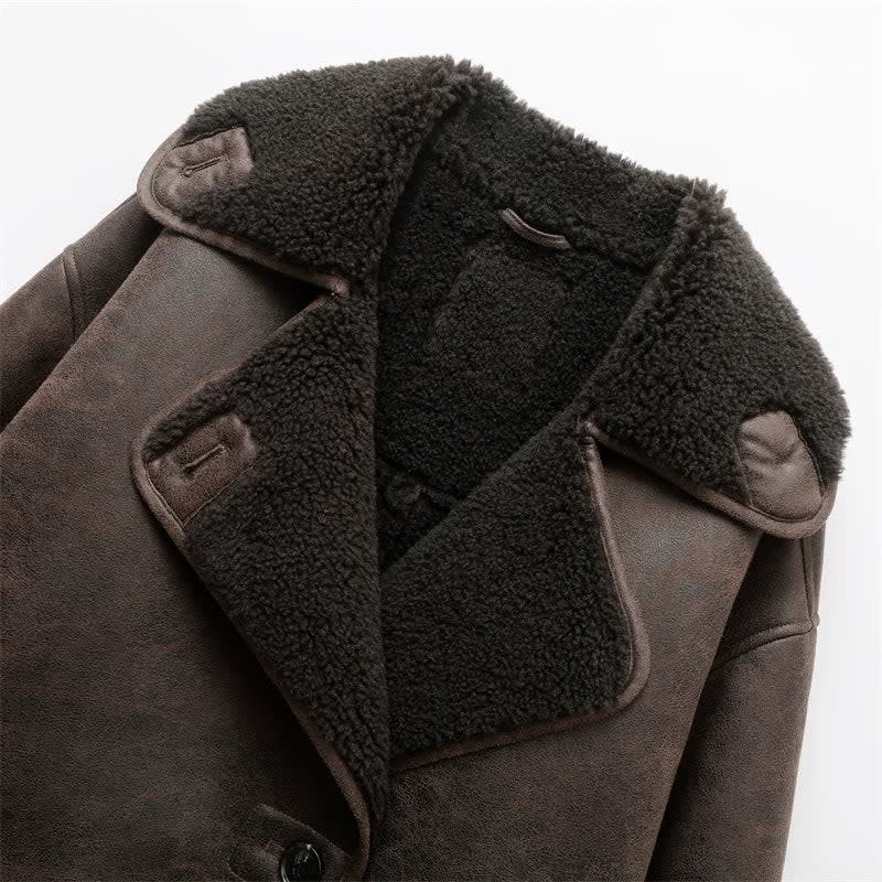 Women's Sherpa Collar Faux Suede Jacket | Rhiain_5