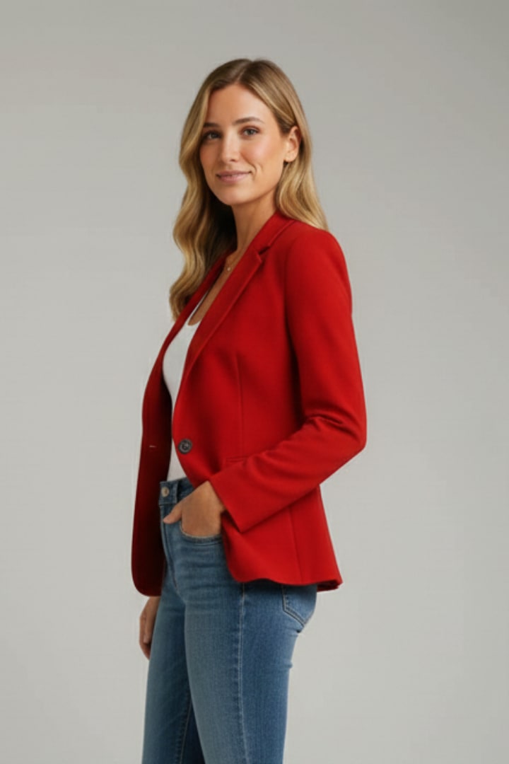 Women's Single Button Tailored Blazer | Tacita_3