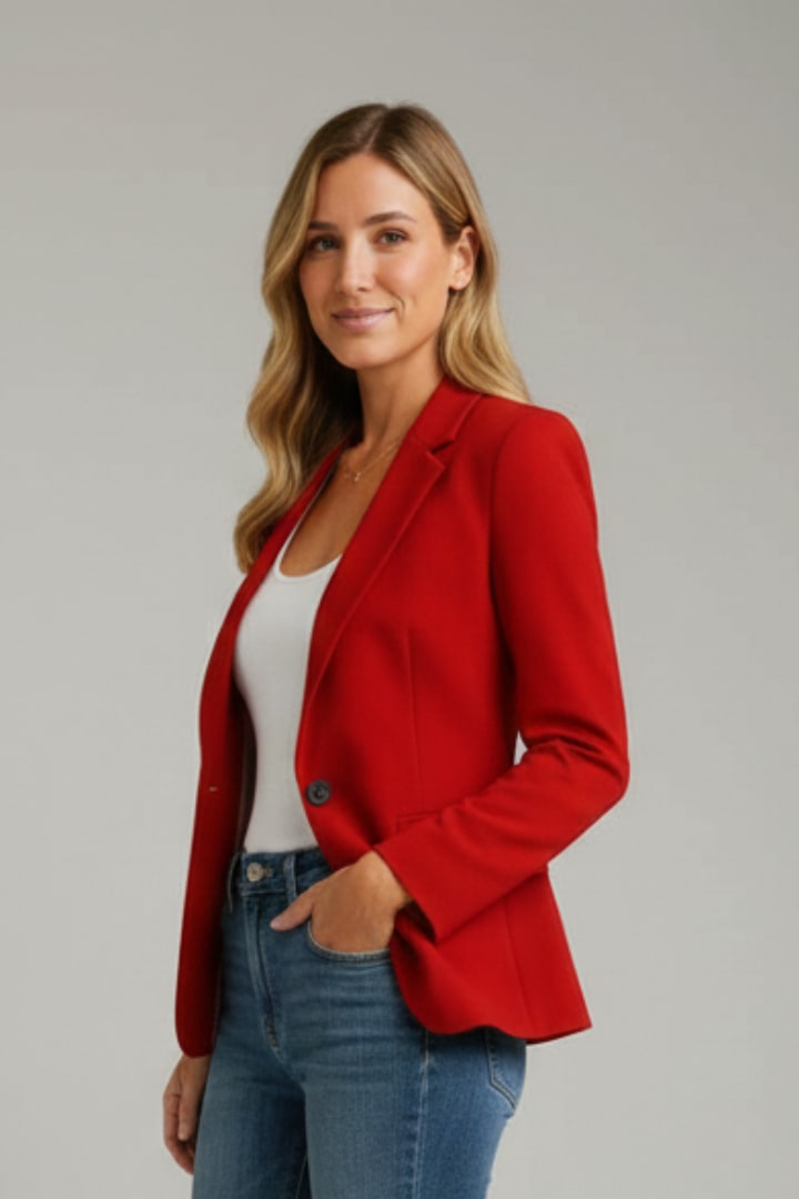 Women's Single Button Tailored Blazer | Tacita_5