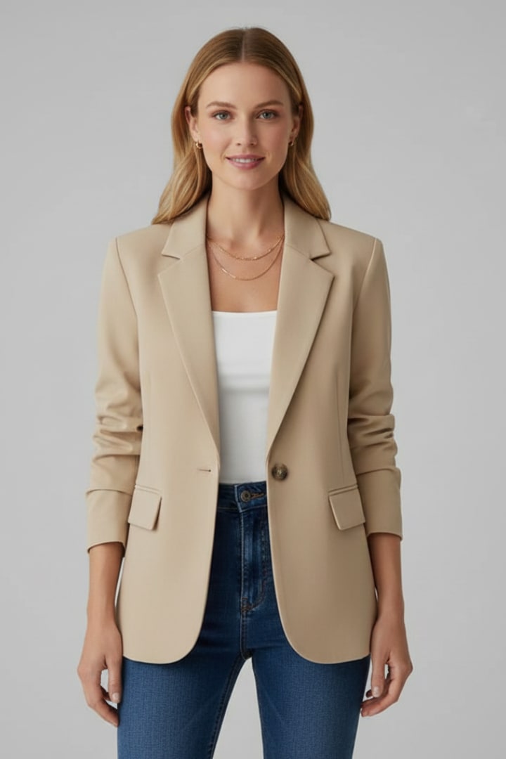 Women's Single Button Tailored Blazer | Tacita_8