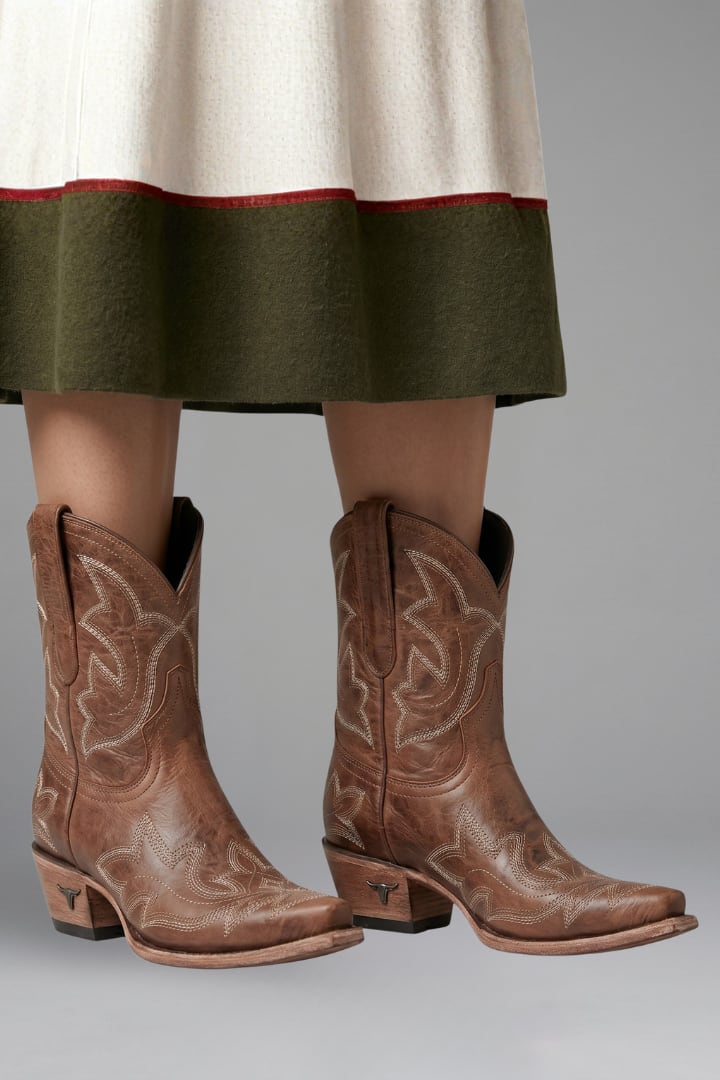 Women's Leather Western Ankle Boots | Ysabel_6