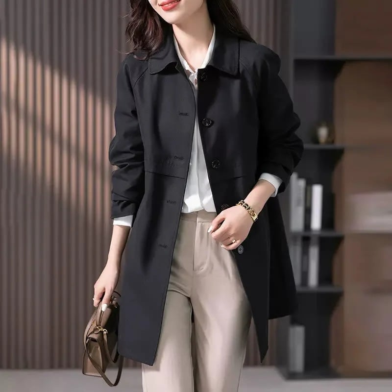 Women's Classic Button-Up Trench Coat | Rosa_5