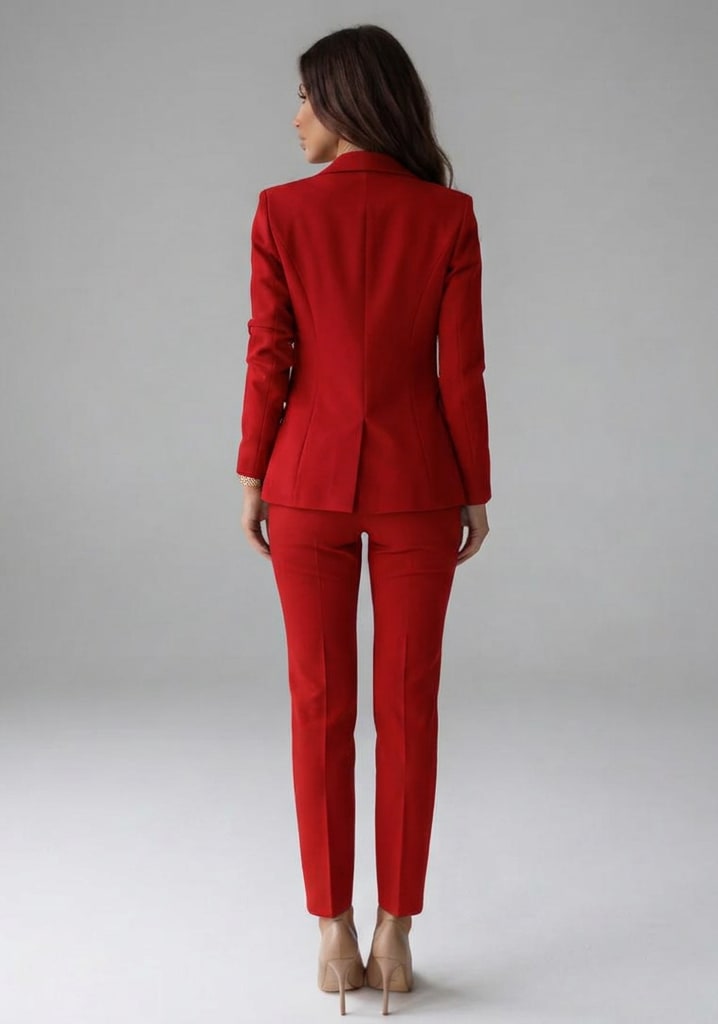 Women's Double Breasted Blazer Trouser Set | Marsaili_5