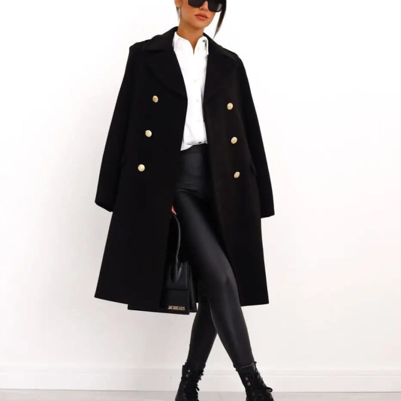 Women's Double-Breasted Wool Coat | Thea_1