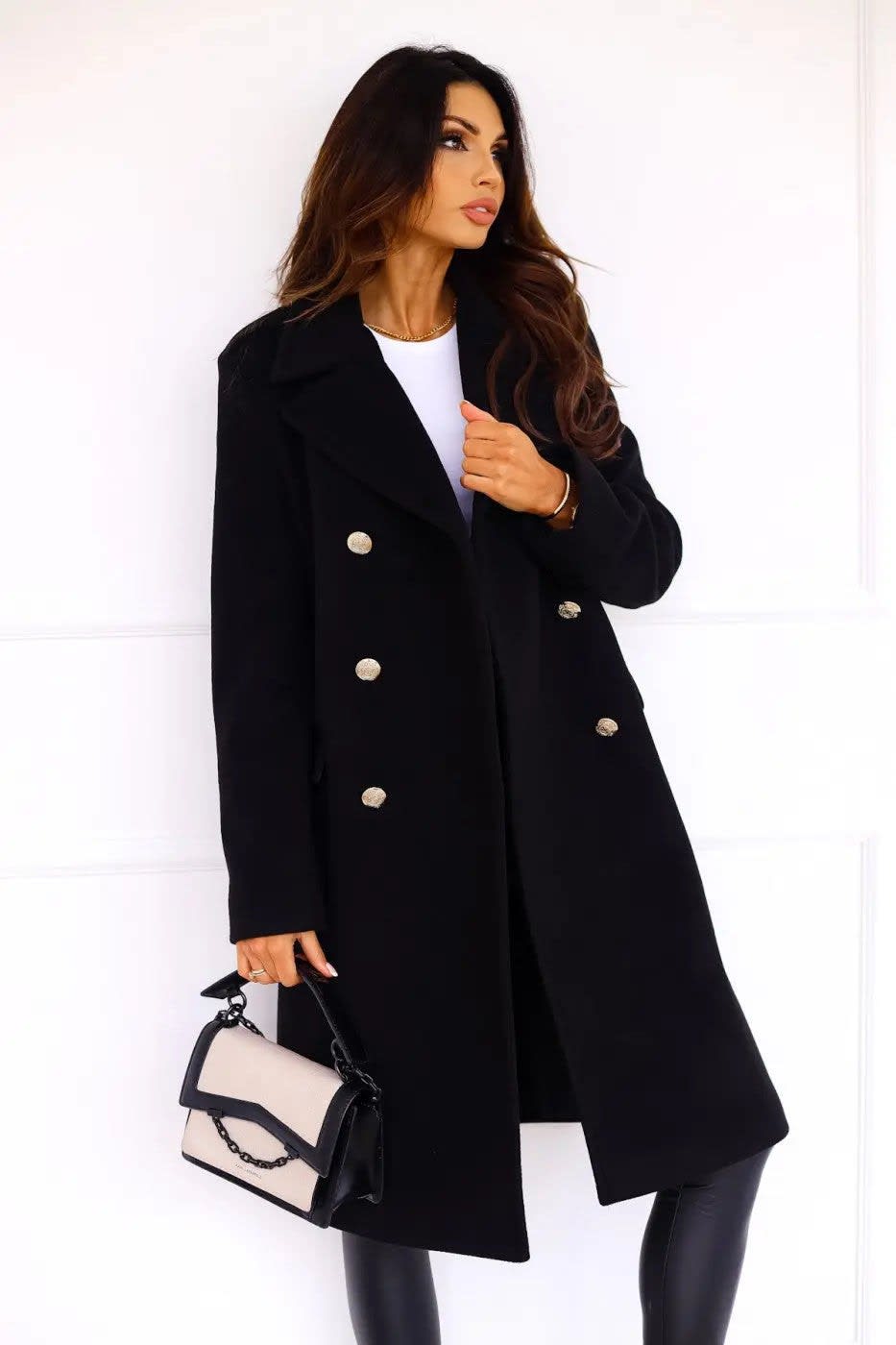 Women's Double-Breasted Wool Coat | Thea_3