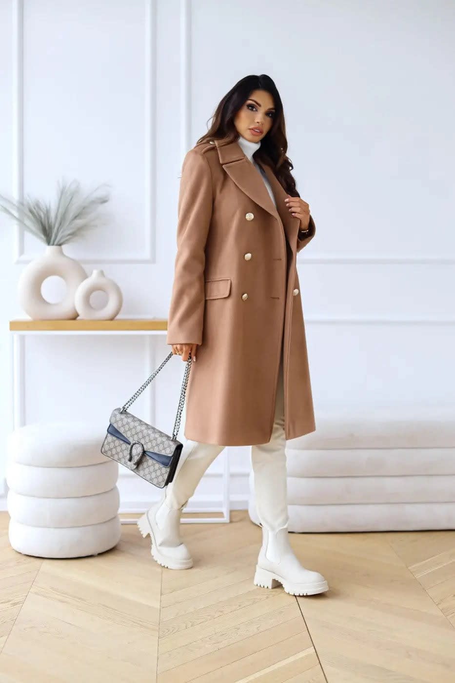 Women's Double-Breasted Wool Coat | Thea_6