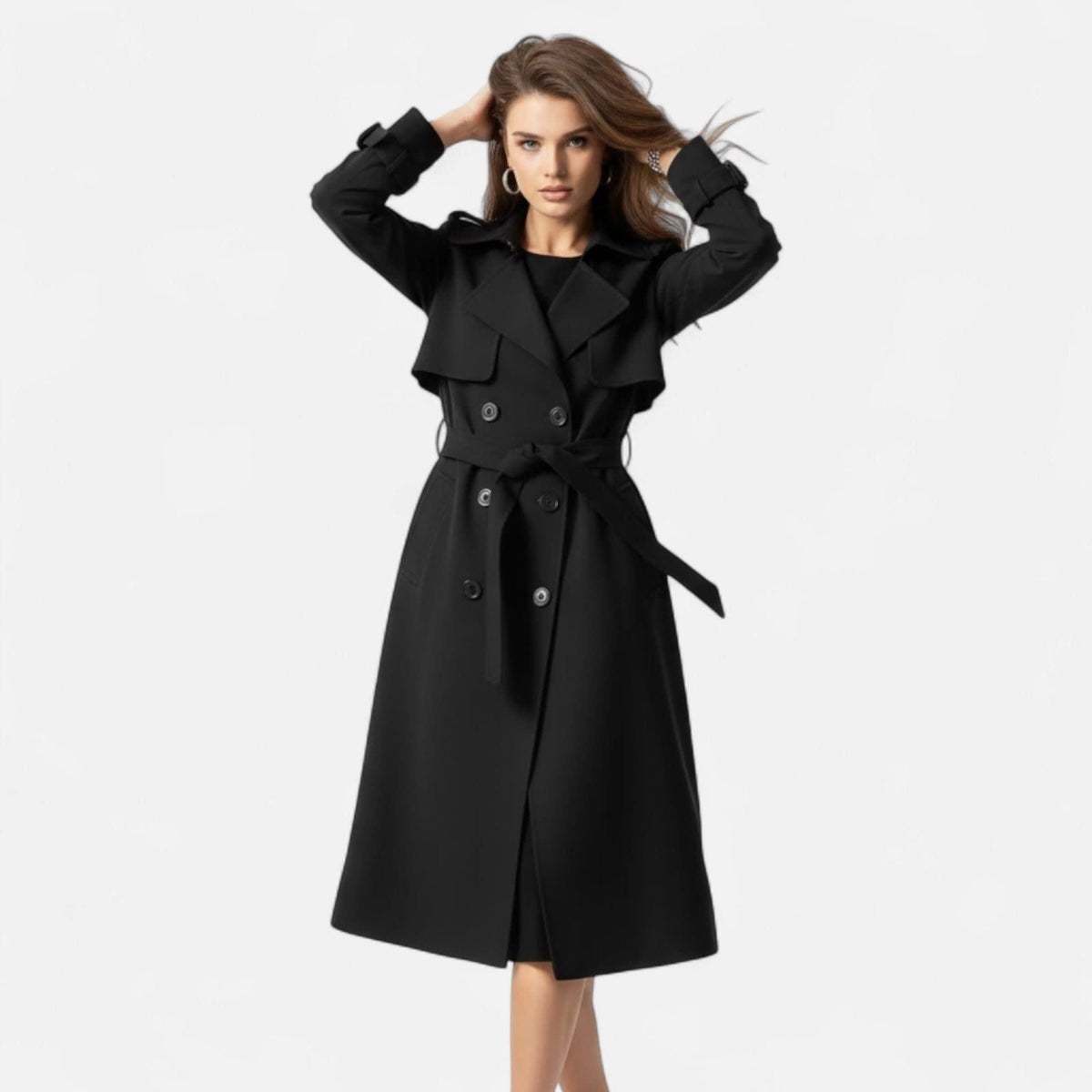Women's Double-Breasted Belted Trench Coat | Alexia_3