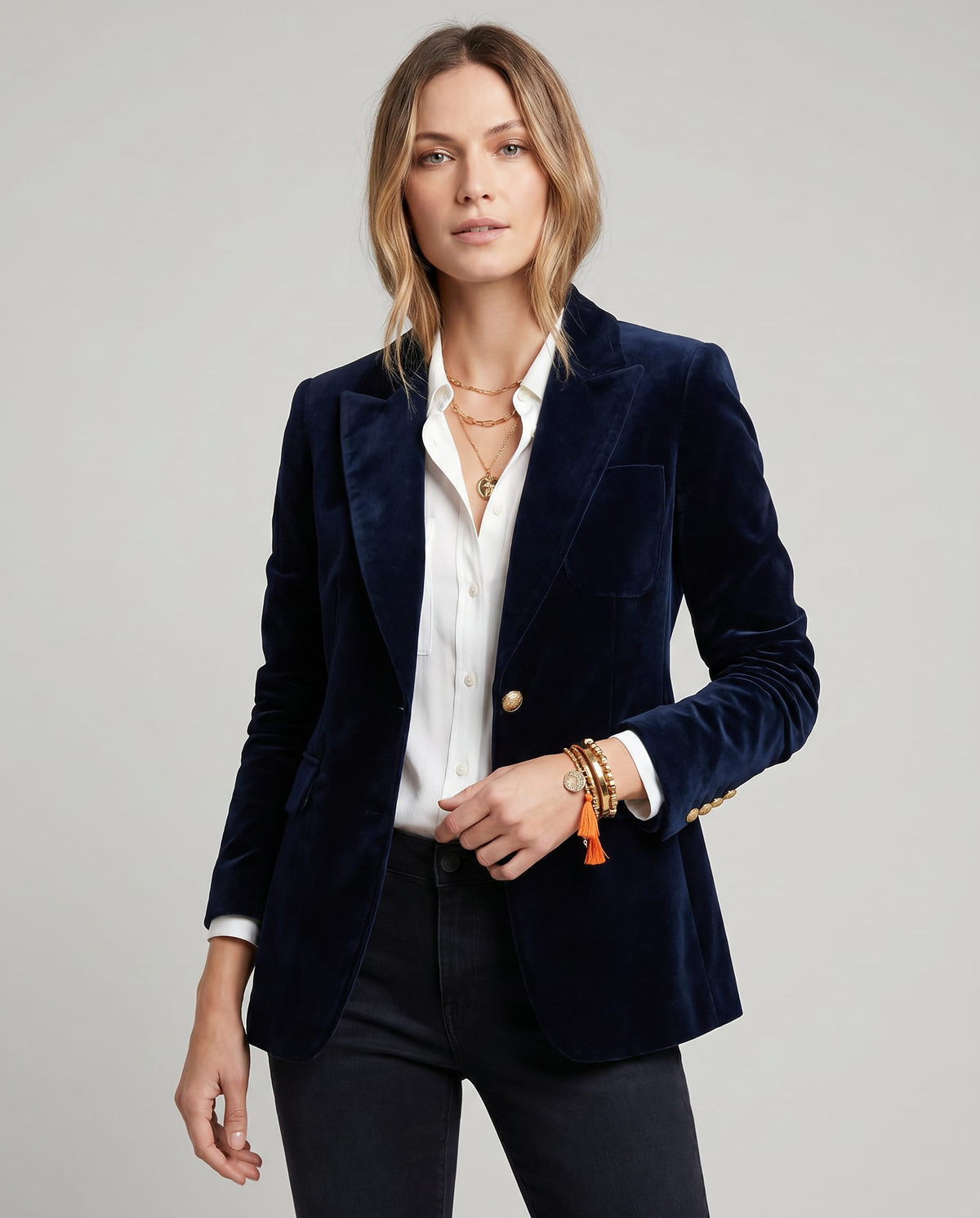 Women's Velvet Tailored Blazer | Romilly_3