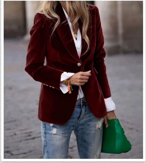 Women's Velvet Tailored Blazer | Romilly_7